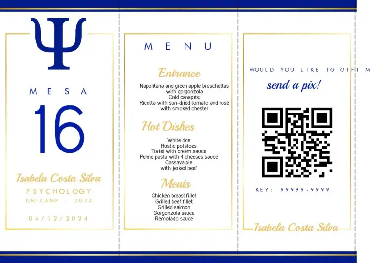 Menu Triangle Psychology Graduation Menu invitation