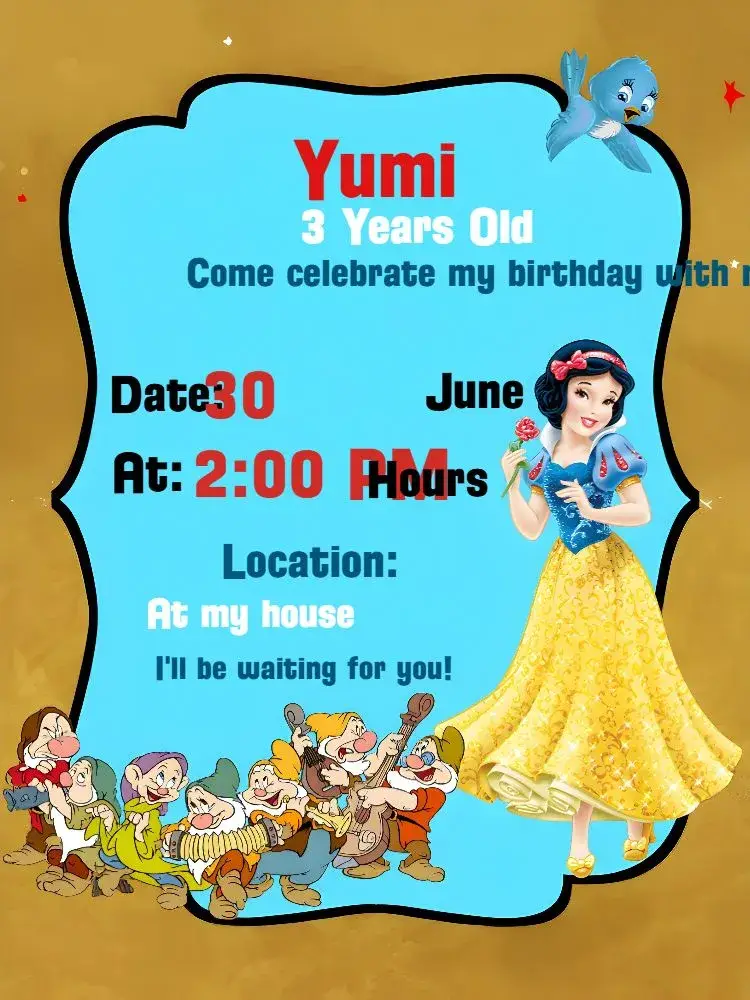 Snow White Red invitation