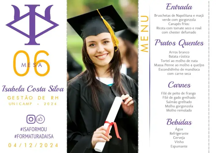 Menu Triangle Graduation in HR Management With Photo Bachelor