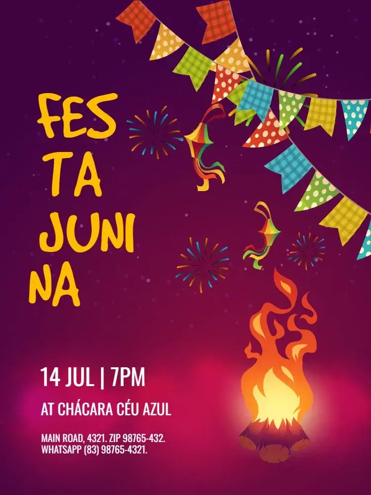 June Bonfire Party invitation
