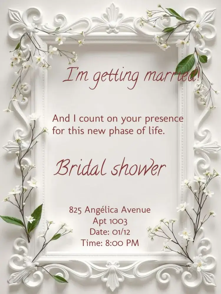 Sculpture Bridal Shower Edit Delicate invitation