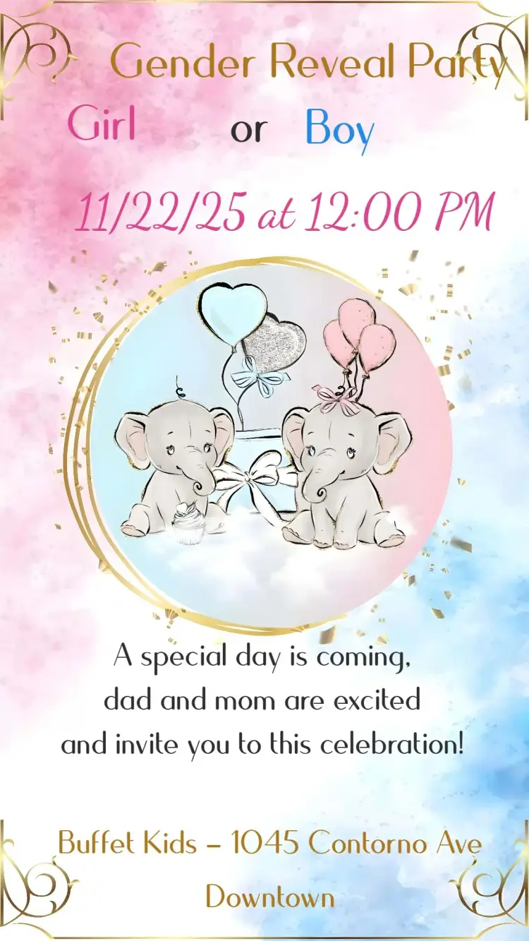 Gender Reveal Party invitation