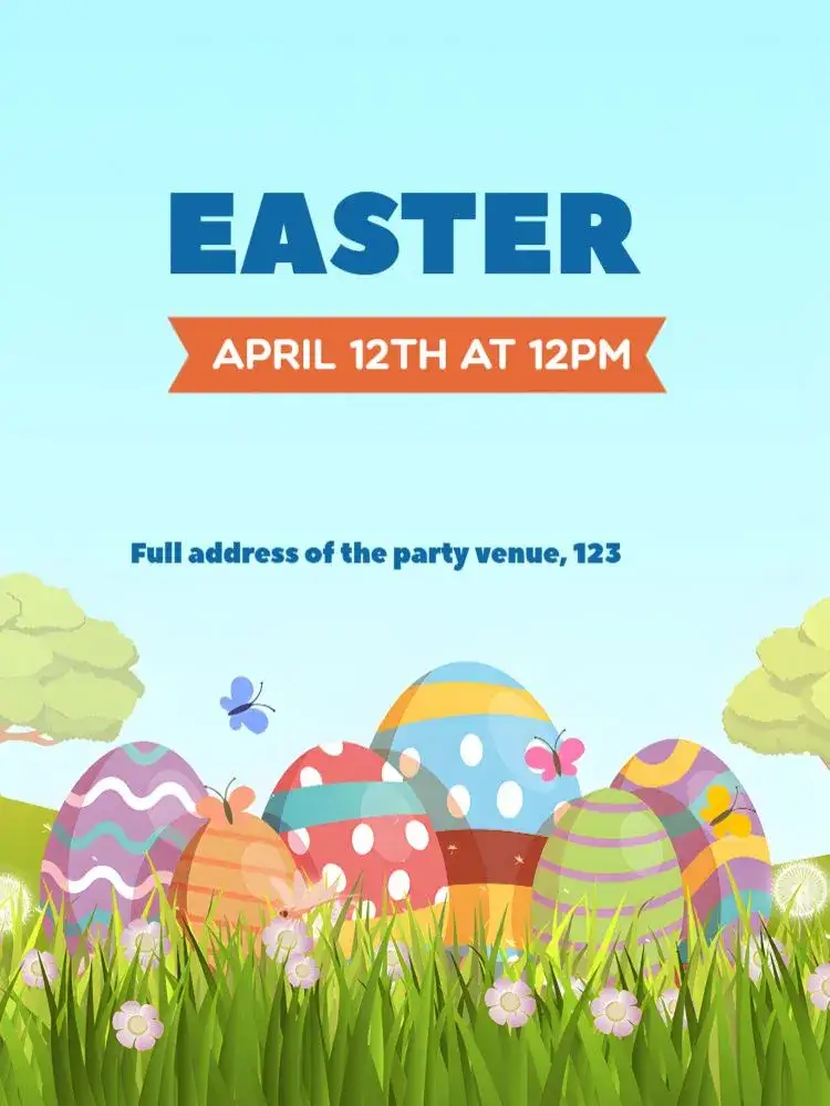 Invitation Brown Easter – Commemorative Dates theme brown, white, vintage, minimalist, fun, elegant