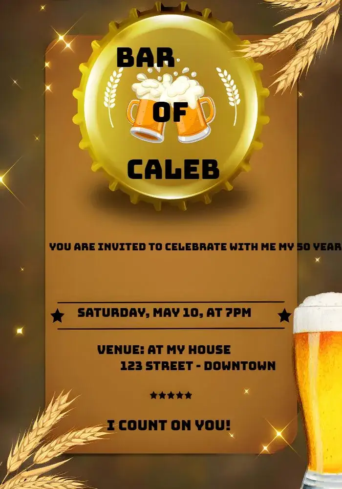 Invite Tinny Pub editable and customizable