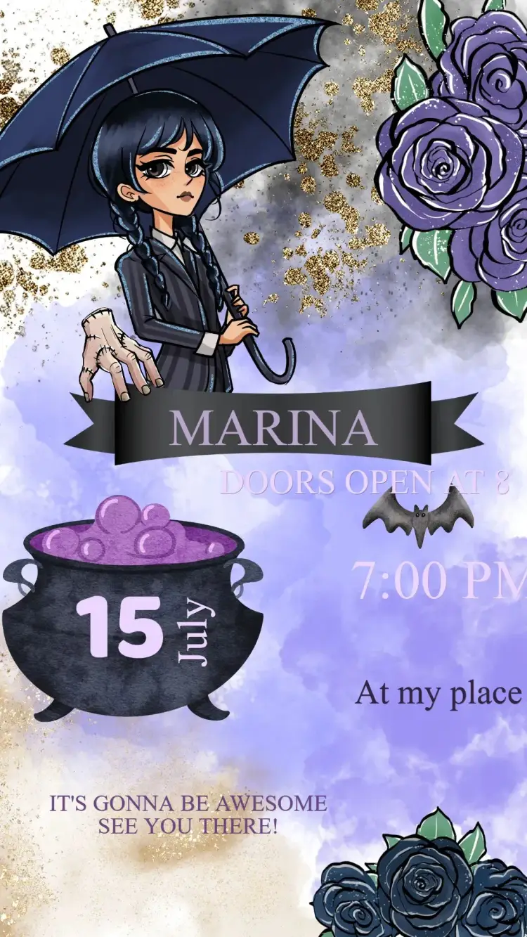 Wandinha's Birthday Invitation