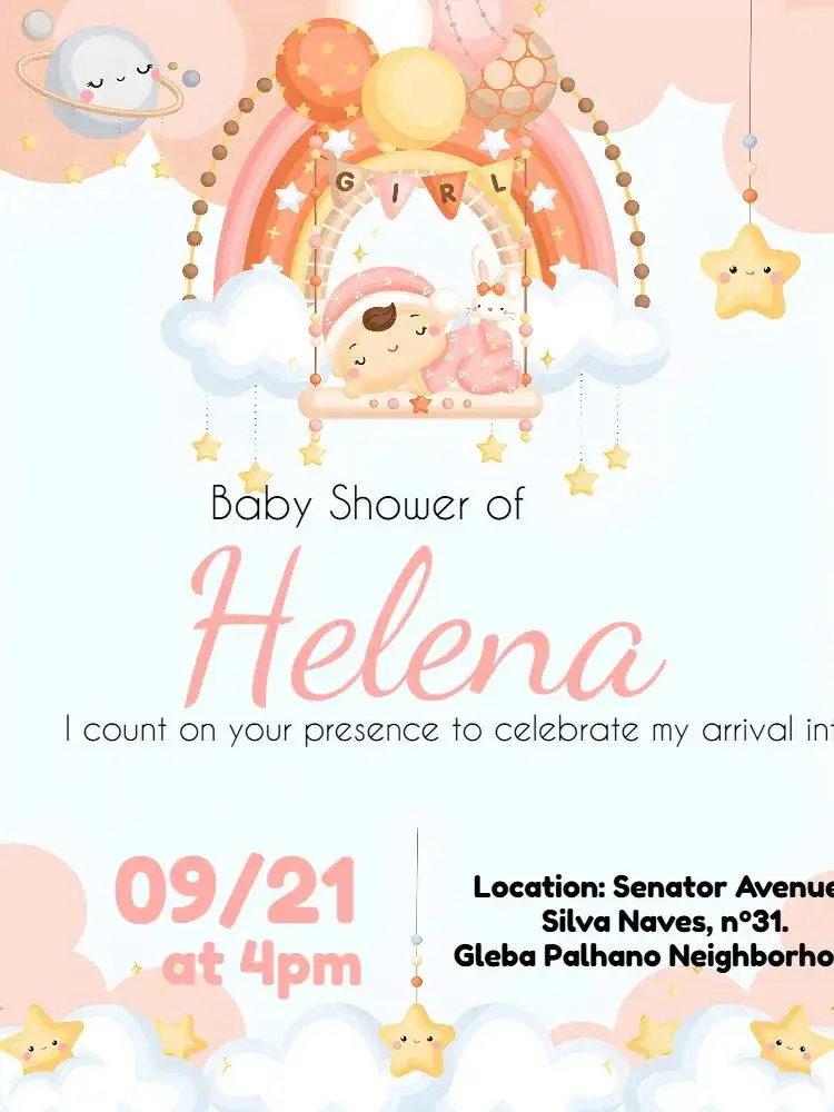 Rainbow Cloud Baby Shower Girl