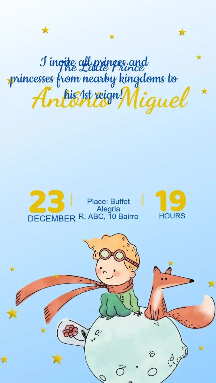 Little Prince Birthday Invitation