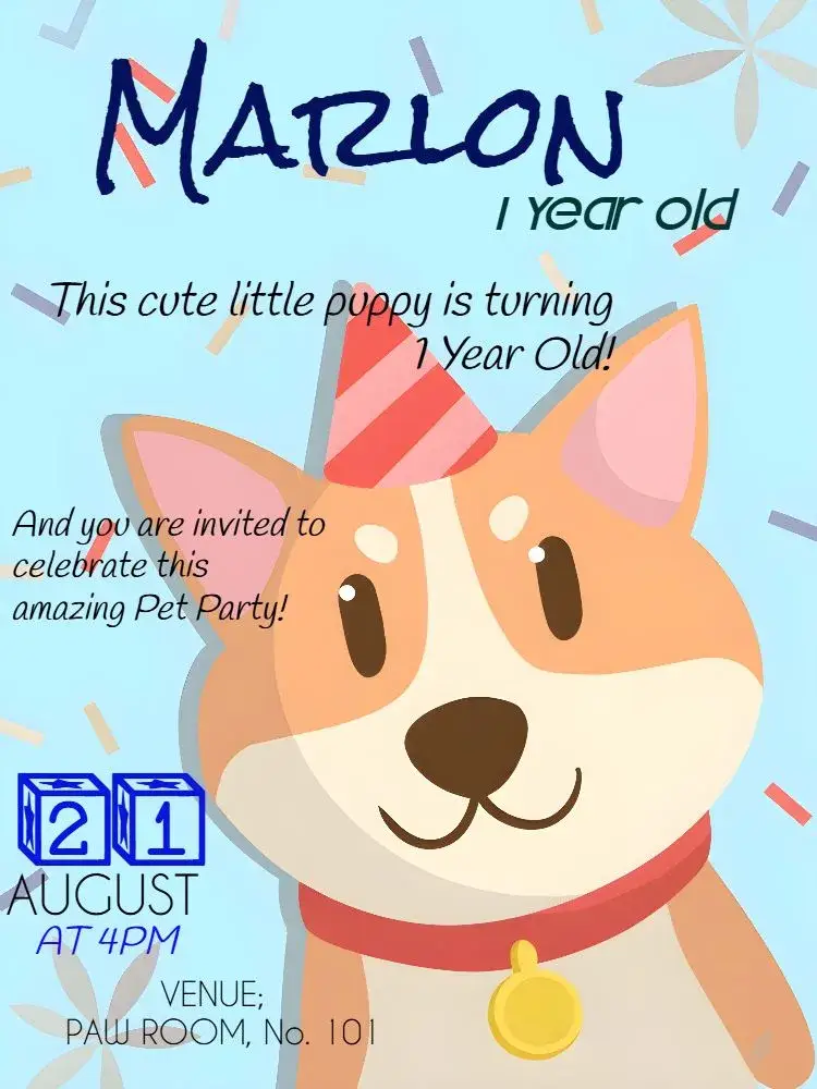 Blue Dog invitation