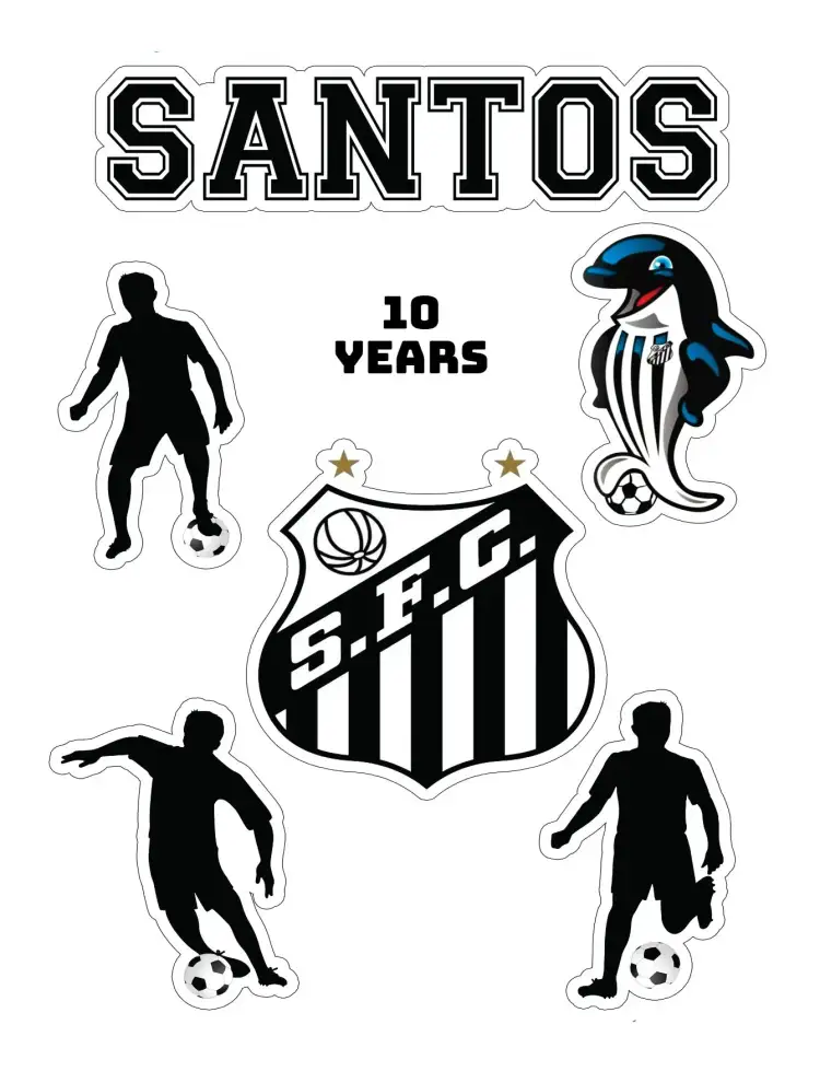 Invitation Santos – Cake topper theme soccer, contemporary, colorful, sporty, fun