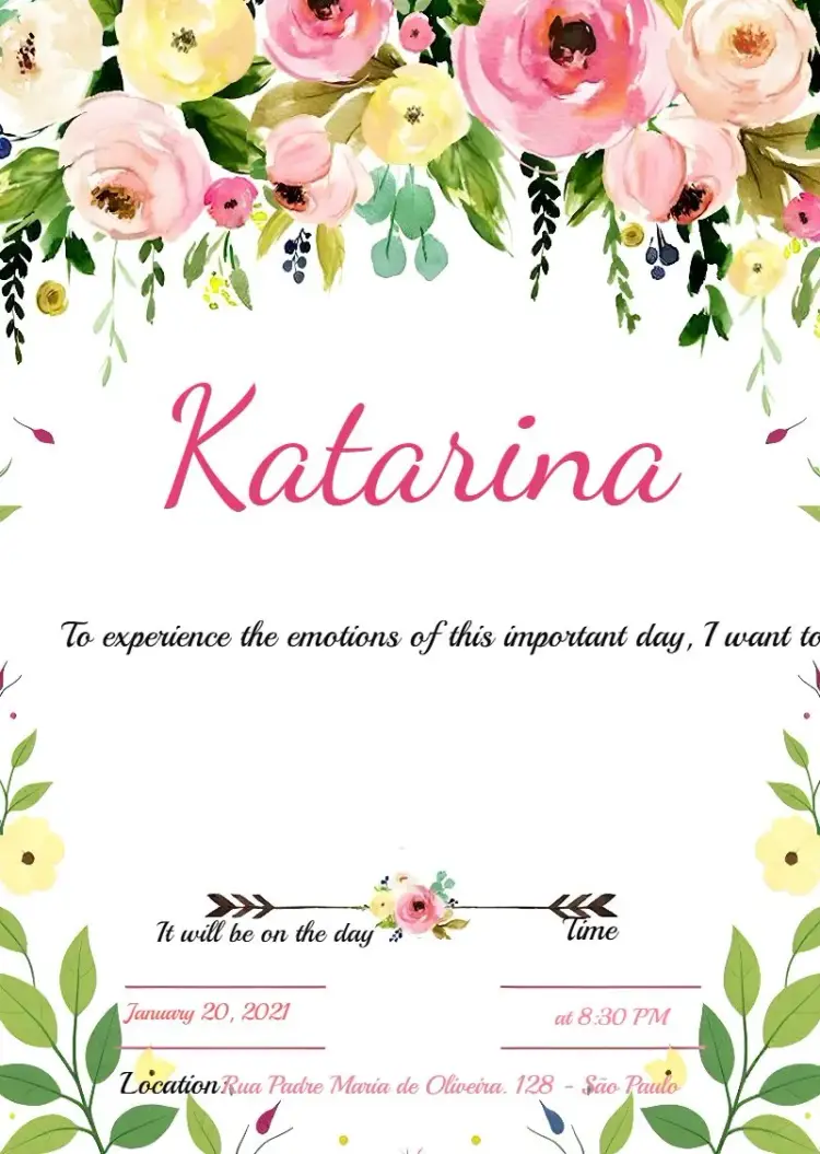 Floral Flowers 15th Birthday invitation