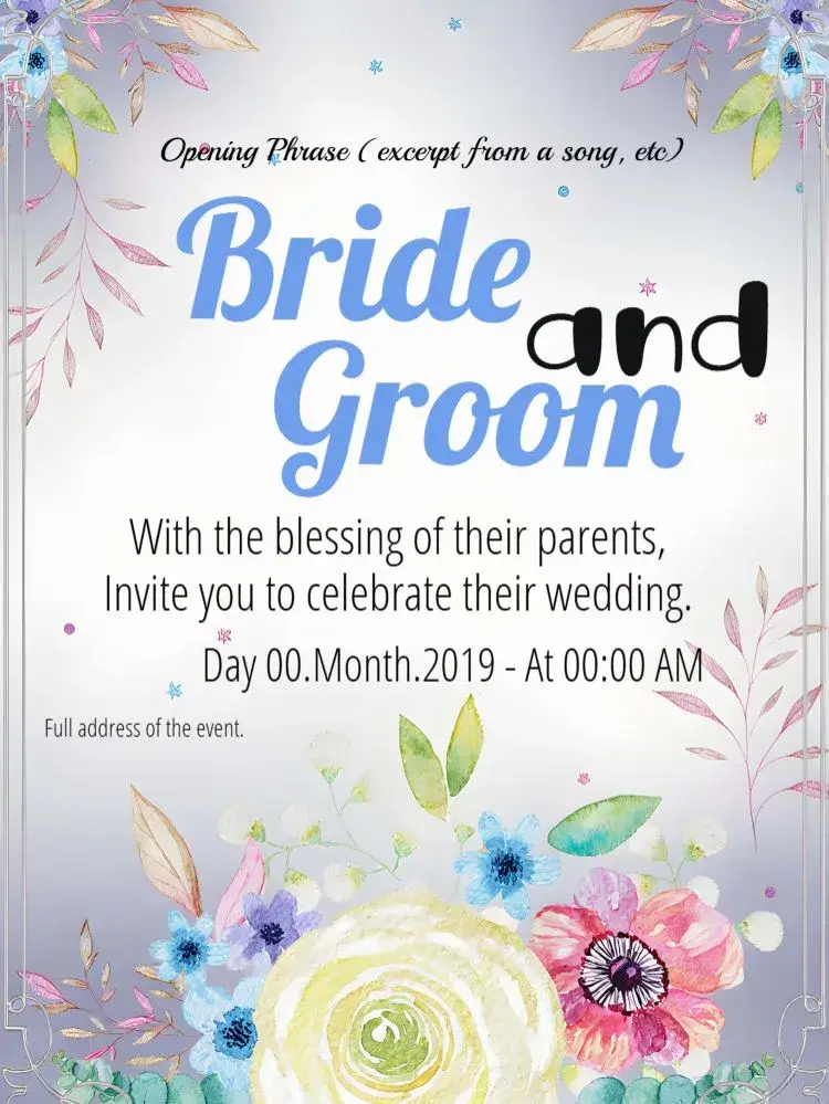 Floral Wedding Ceremony invitation