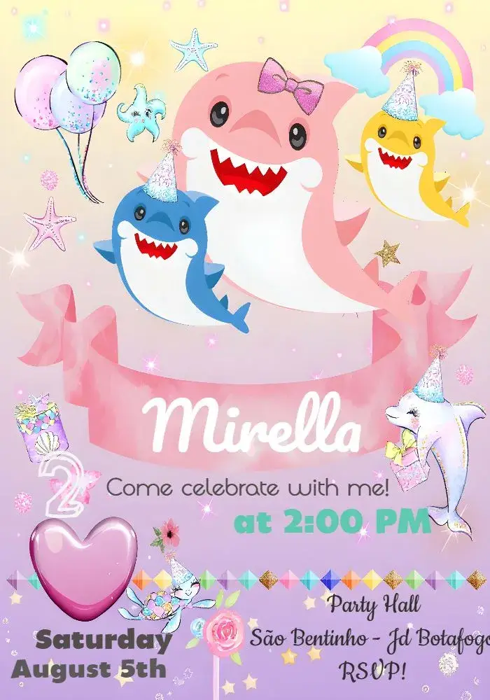 Baby Shark Png invitation
