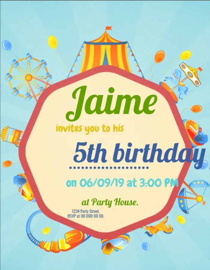 Circus Celebration invitation