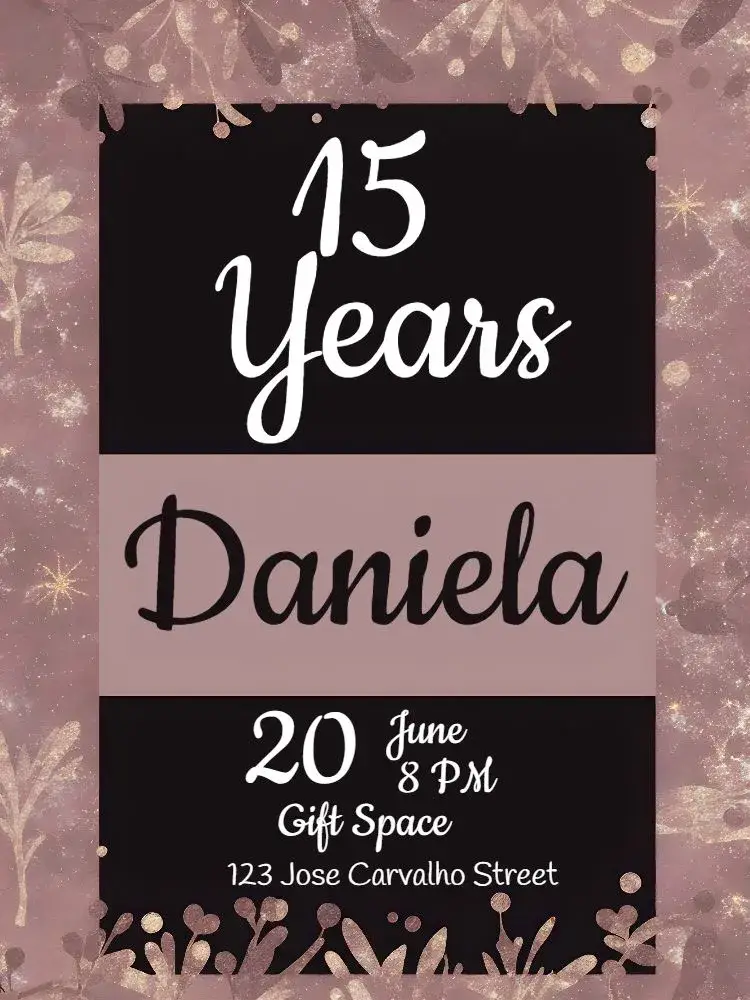 15 Years - Simple Vintage invitation