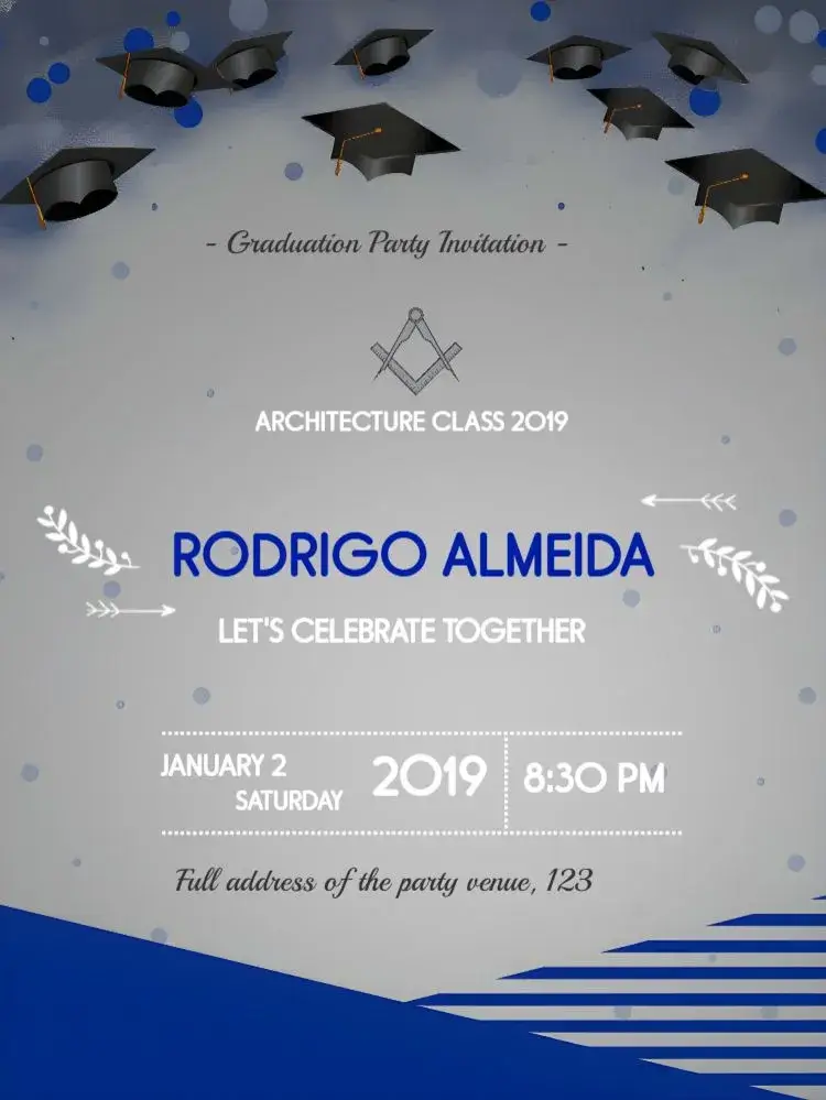Gray Architecture Graduation invitation