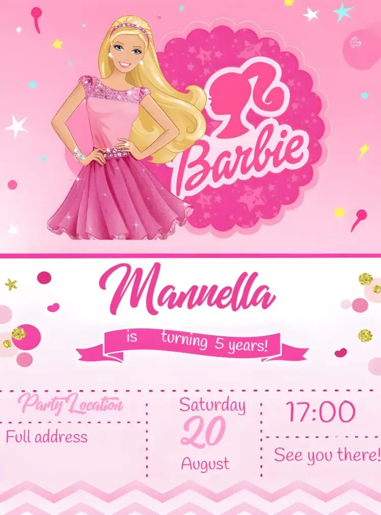 Barbie Party invitation