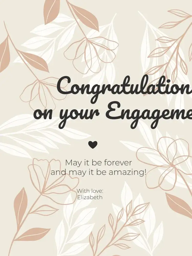 Invitation Engagement Floral Groom Congratulations Card – Card theme floral, elegant, minimalist, vintage, modern