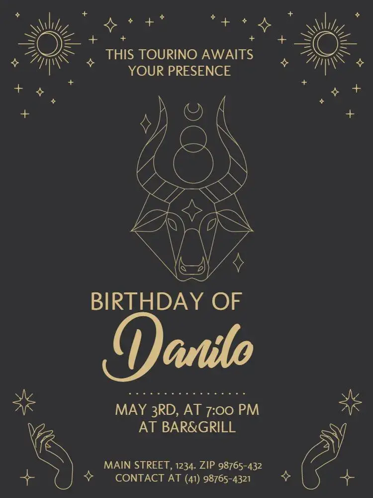 Taurus Signs Celebration invitation
