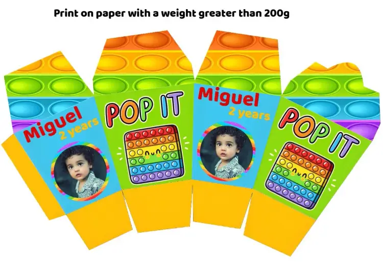 Box Sushi Pop It With Photo Mold invitation