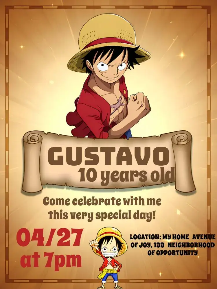 One Piece D invitation