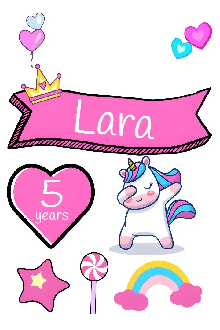 Invitation Topo De Bolo Unicornio Rosa Print – Cake topper theme pink, magical, childish, fantasy, colorful, bright