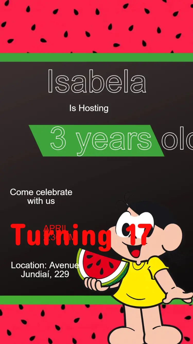 Magali Turma da Mônica Invitation - Editable Children's Party
