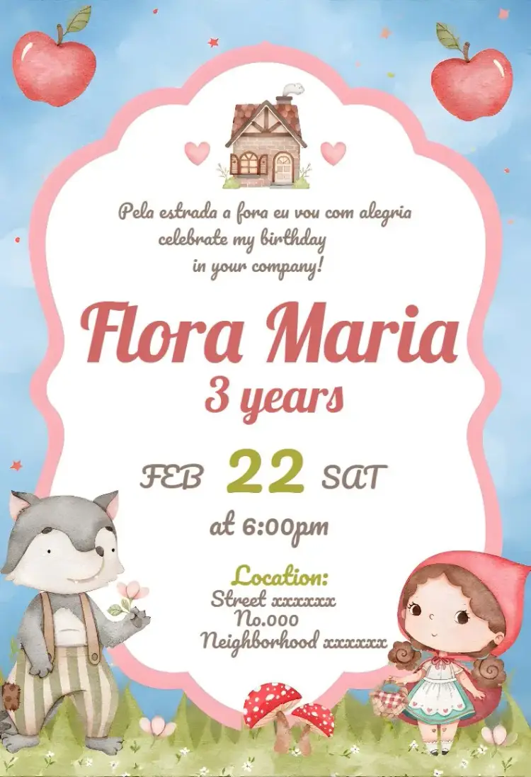Little Red Riding Hood Evil invitation