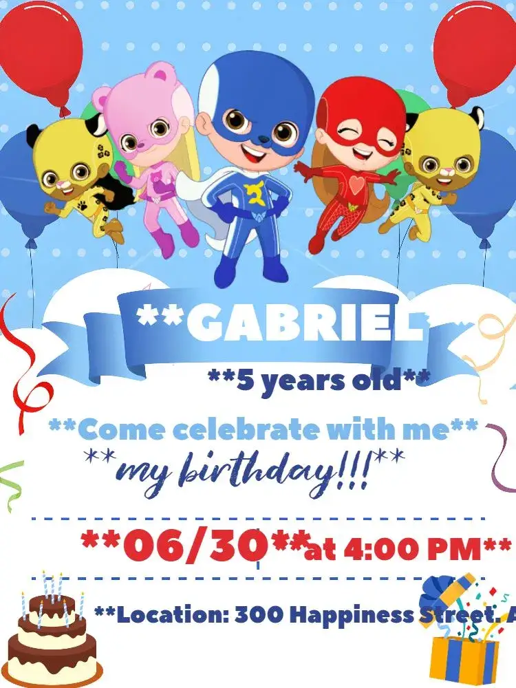 Invitation The Blue Adventurers – Most searched for theme blue, colorful, playful, themed, childlike