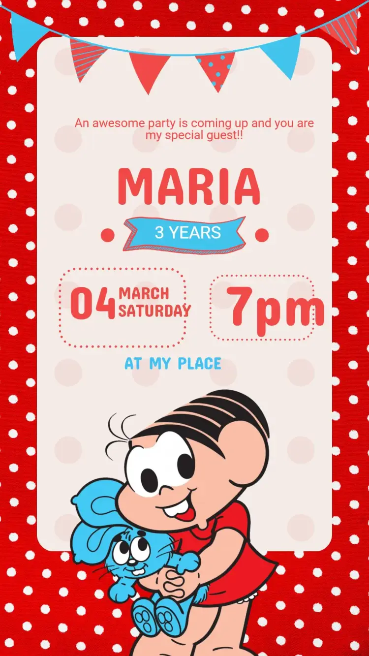 Children's Birthday Invitation Monica - Monica's Gang