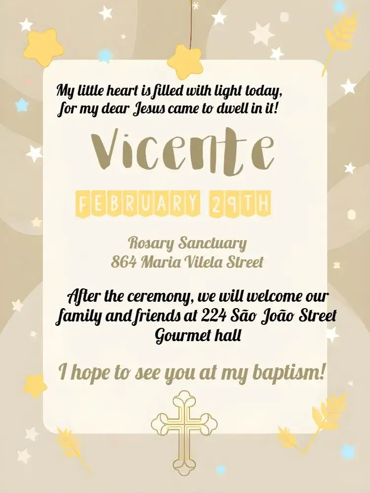 Invitation Digital Baptism – First Communion theme colorful, angels, modern, childish, cheerful