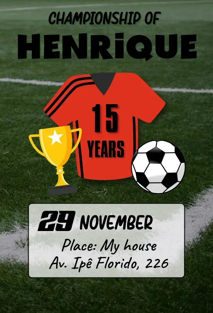 Invite Soccer Birthday Party editable and customizable