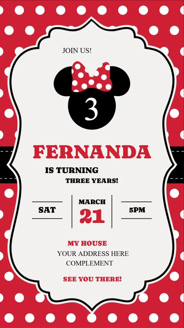 Minnie Mouse invitation