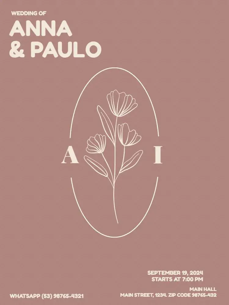 Simple And Elegant Delicate Pink Wedding invitation