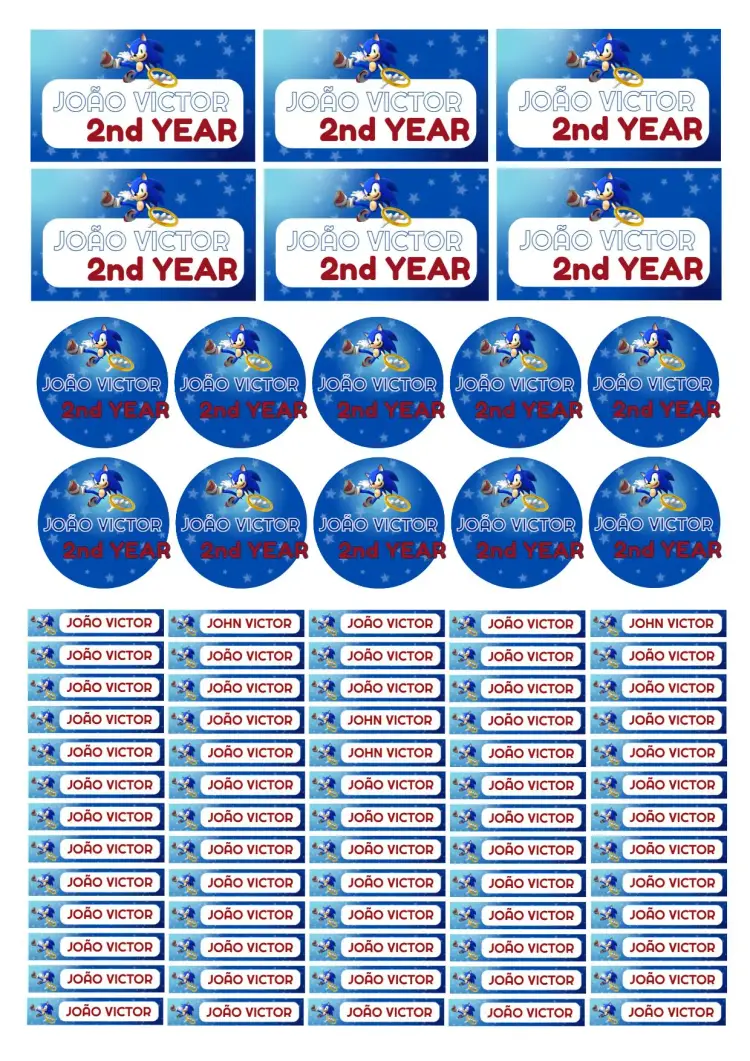 Sonic Blue School Label invitation