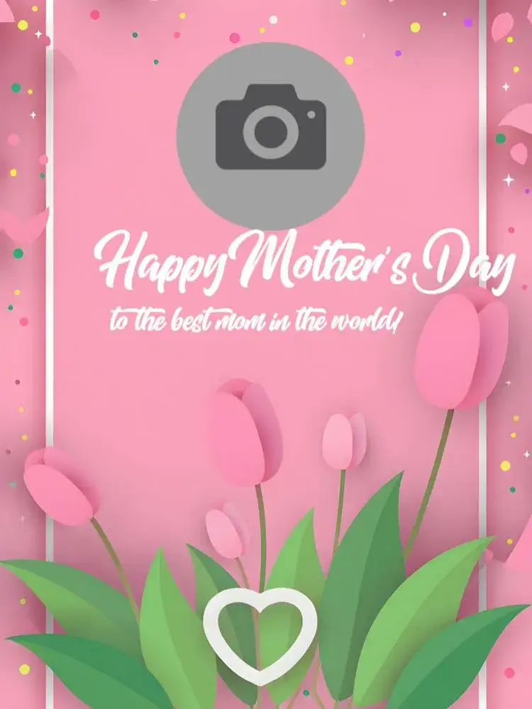 Invitation Mother's Day Floral Card With Photo Tribute – Commemorative Dates theme floral, romantic, soft, elegant, colorful