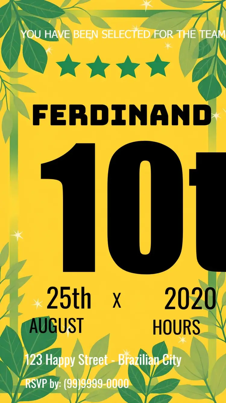 Green and Yellow Soccer 10 invitation