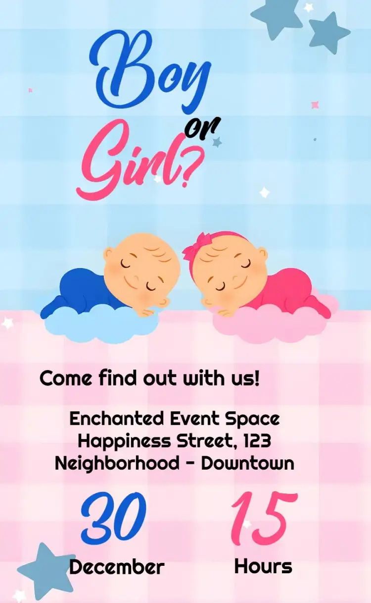 Invitation For Girl Gender Reveal Party – Gender Reveal theme pink, delicate, cute, modern, minimalist, festive