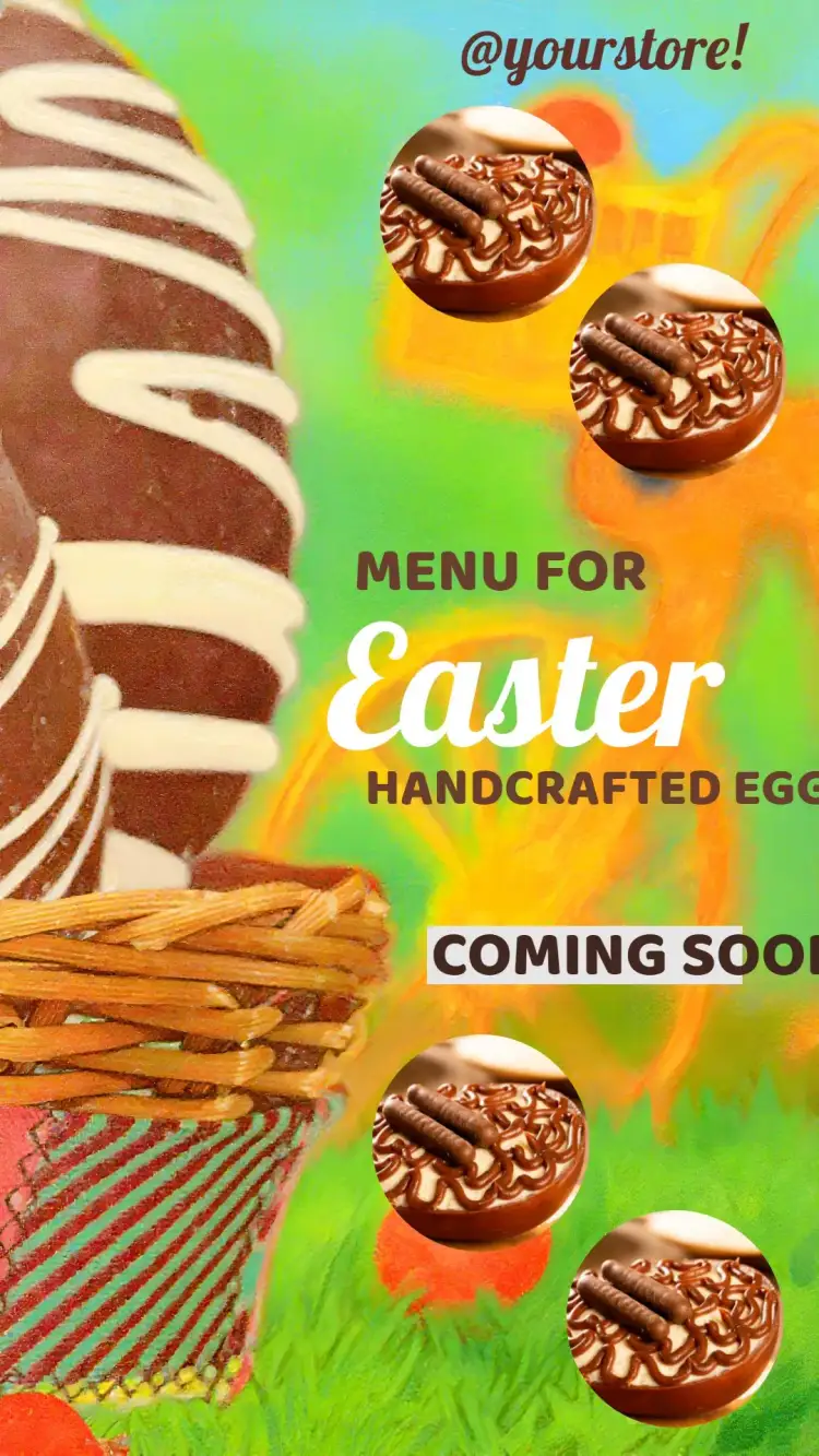 Invitation Easter Menu With Photo Orders – Commemorative Dates theme colorful, playful, vintage, minimalist, family-oriented