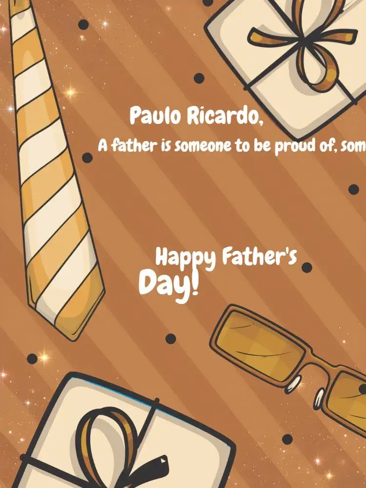 Invitation Father's Day White Card – Commemorative Dates theme white, brown, beige, modern, elegant