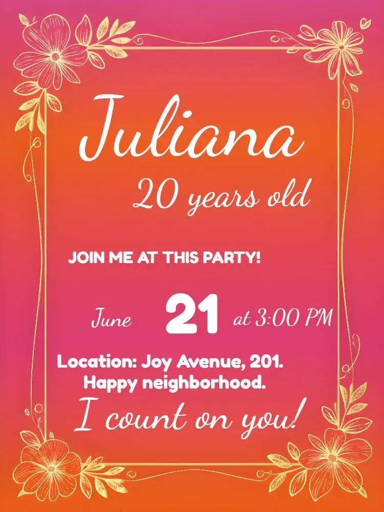 Invite Minimalist Adult editable and customizable