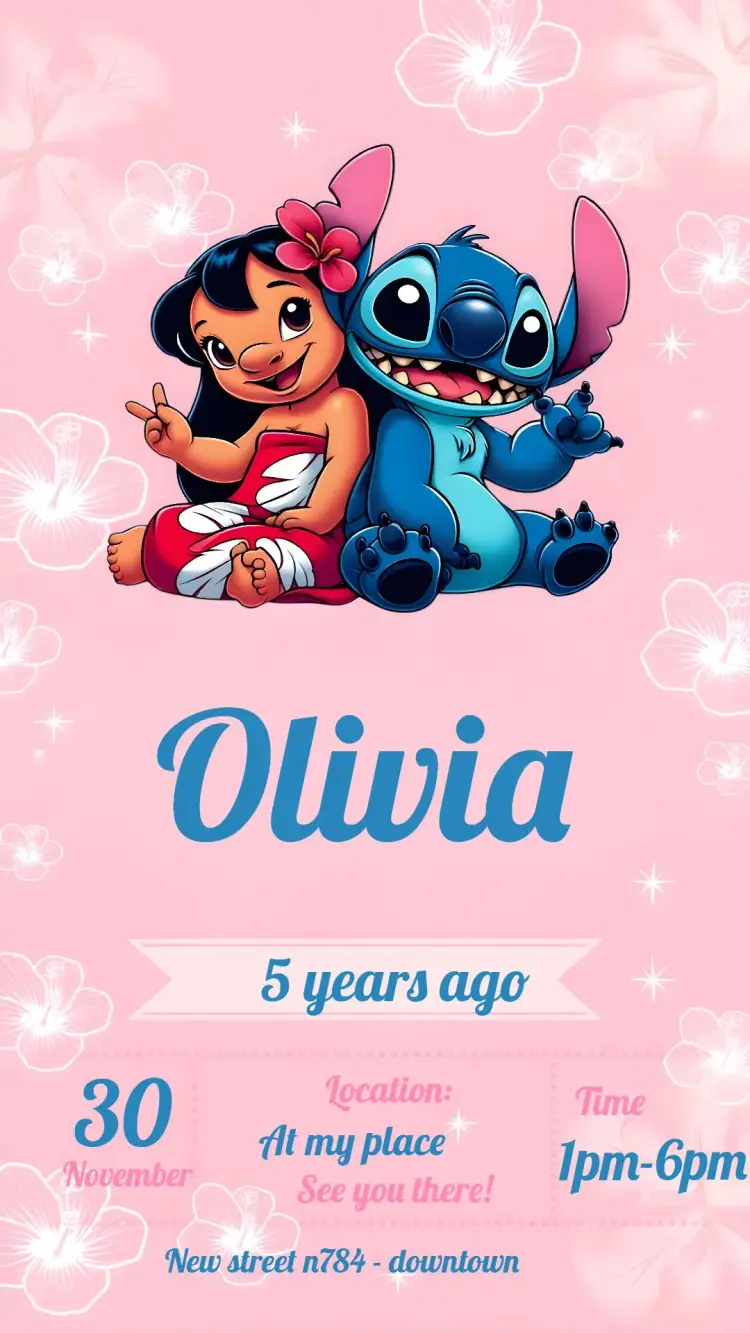 Lilo And Stitch Disney invitation