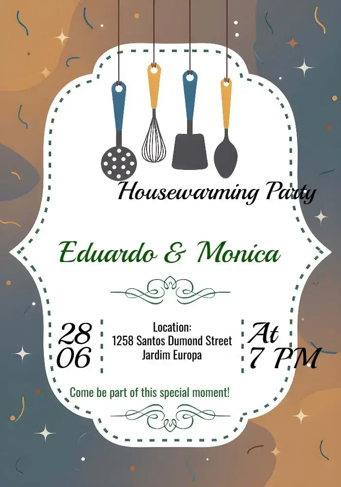 Blue New Home Tea invitation