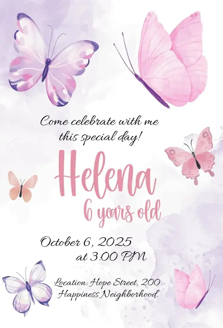 Butterfly Garden invitation