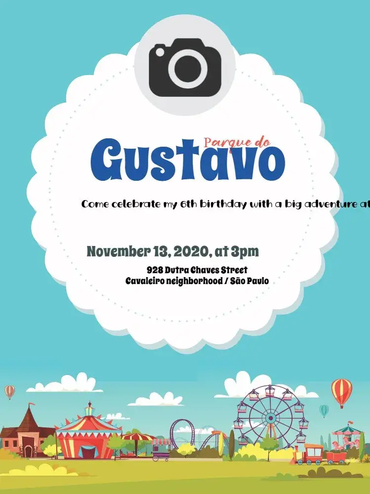 Amusement Park Celebration invitation