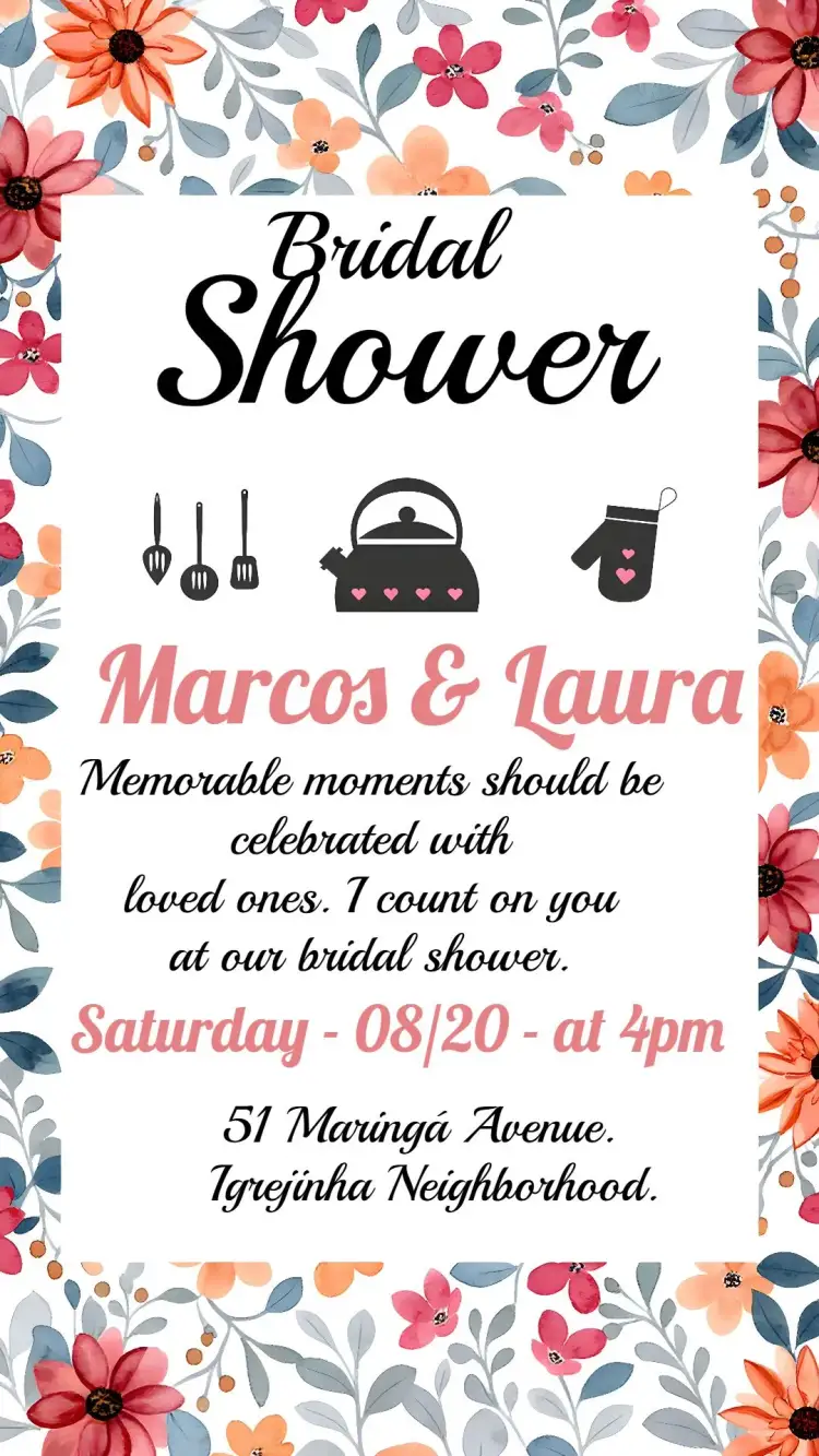 Invitation Floral Bridal Shower Palette – Bridal Shower theme floral, vibrant, colorful, modern, elegant, cheerful