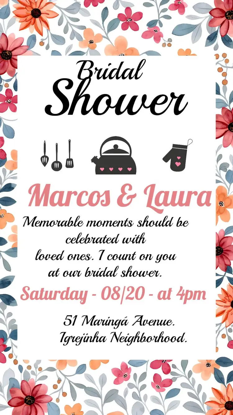 Invite Floral Bridal Shower Palette editable and customizable