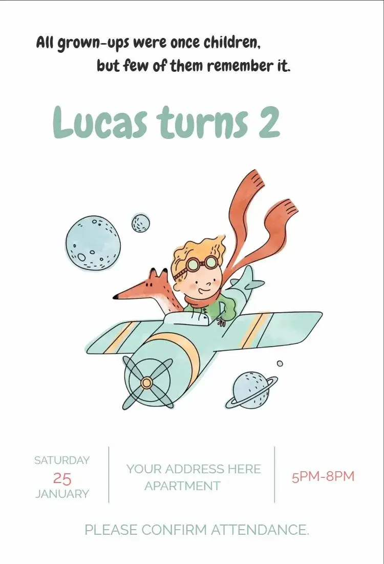 The Little Prince invitation