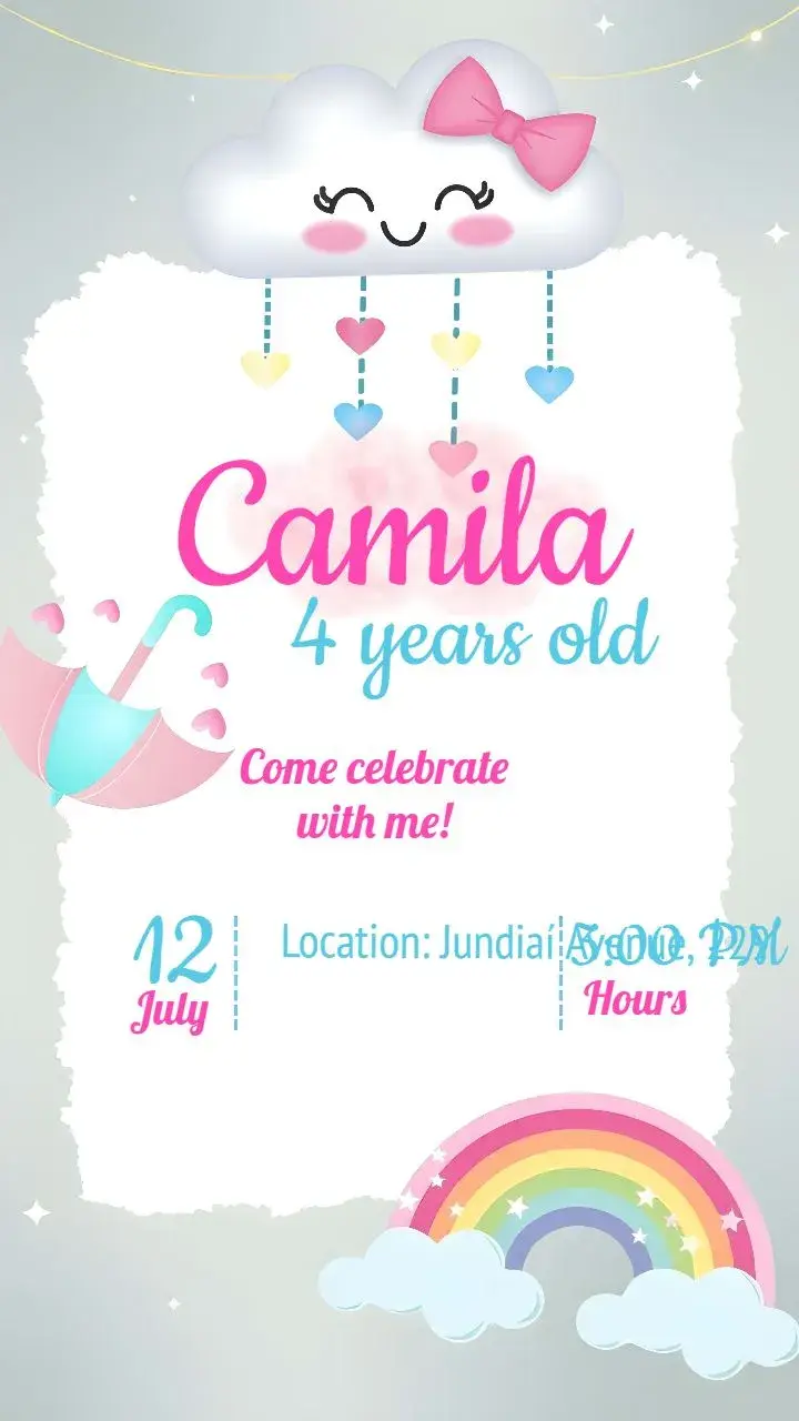 Rain of Pink Love invitation