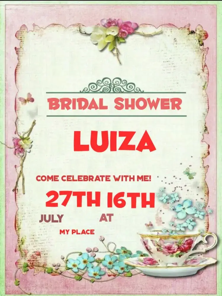 Invitation Bridal Shower To Edit Celebration – Raffle Tea theme modern, vintage, minimalist, rustic, colorful, boho