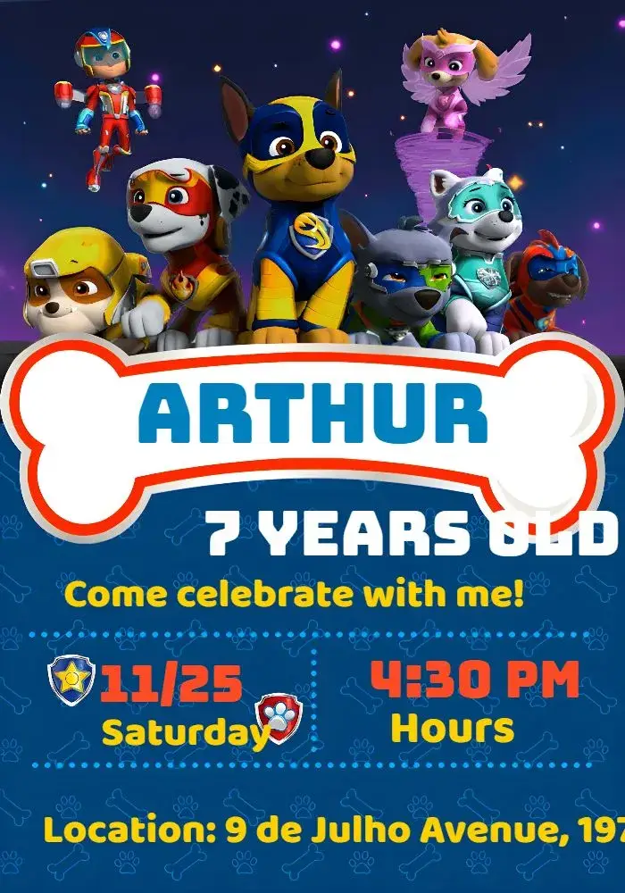 PAW Patrol Dog invitation